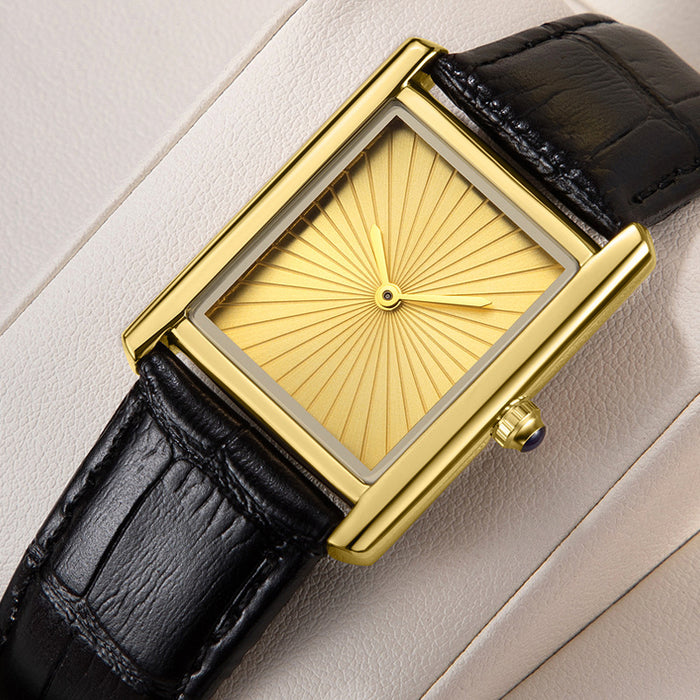Rectangle Classic — Gold / Black Strap