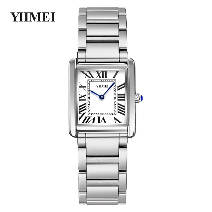 Roman Square — Silver / White / Steel Bracelet