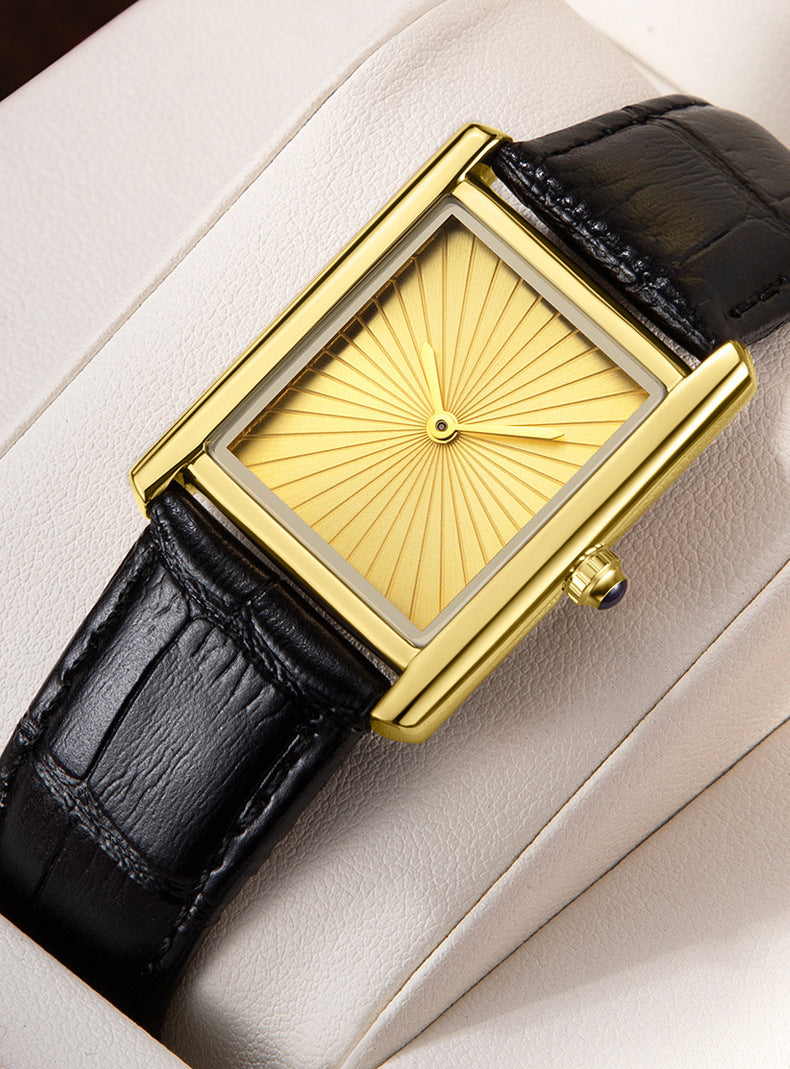 Rectangle Classic — Gold / Black Strap