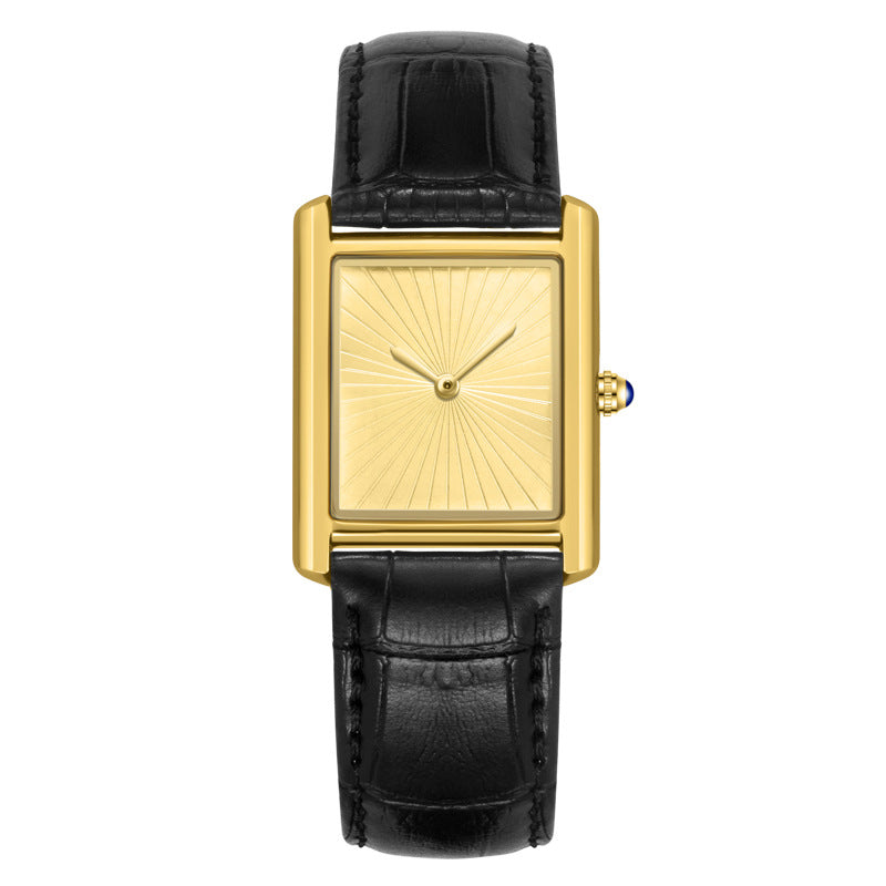 Rectangle Classic — Gold / Black Strap