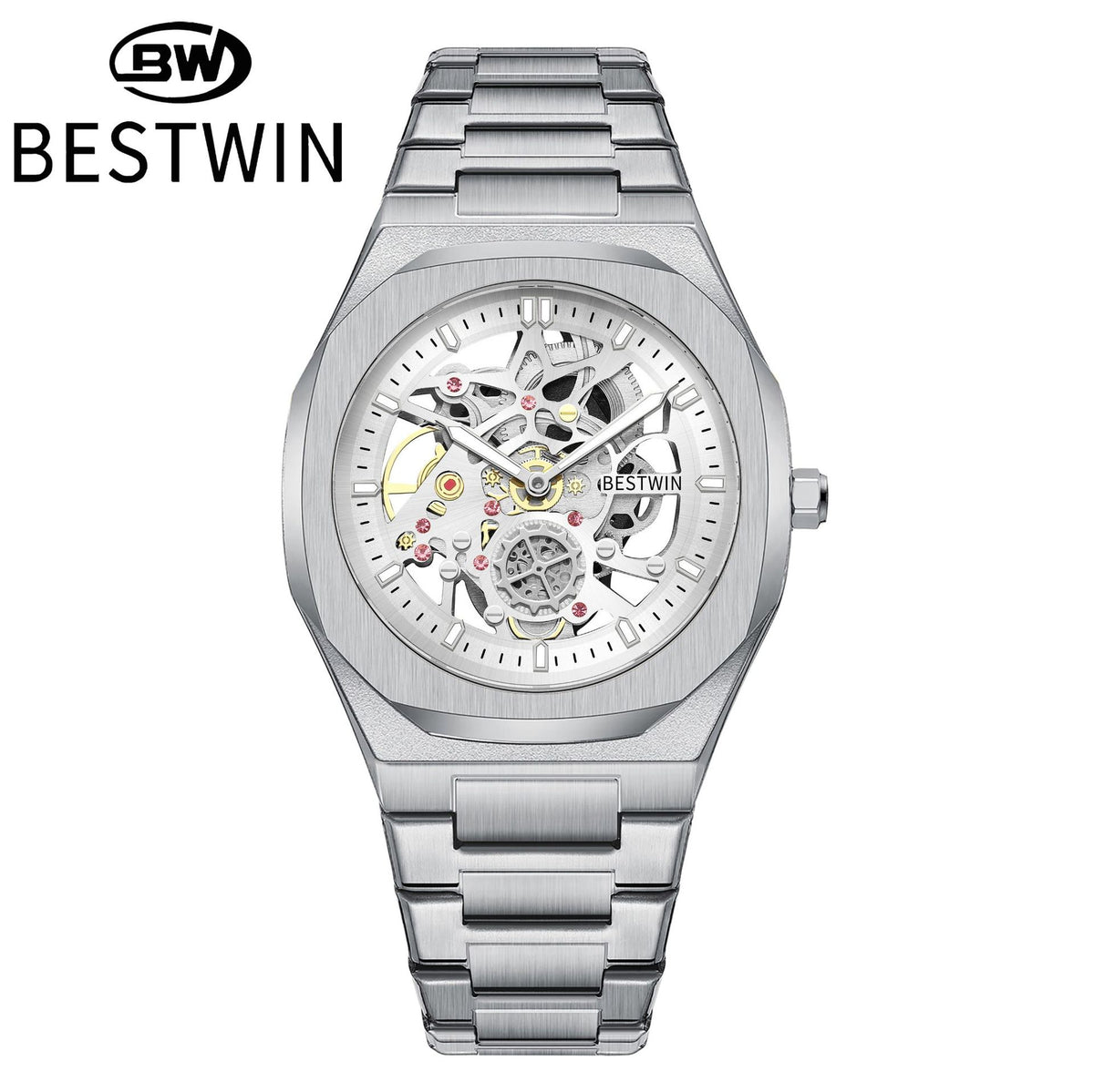 Octagon Skeleton — White Dial
